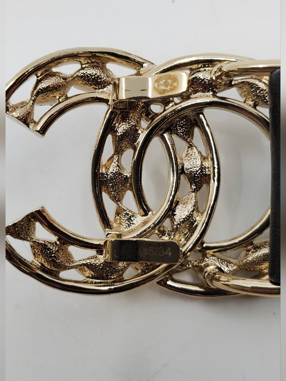 Chanel 2024 Lambskin Metal Strass Ruched Chain CC Belt - Picture 6 of 8